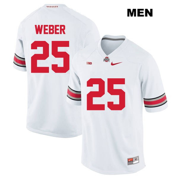 Ohio State Buckeyes Men's Mike Weber #25 White Authentic Nike College NCAA Stitched Football Jersey YG19J24FZ